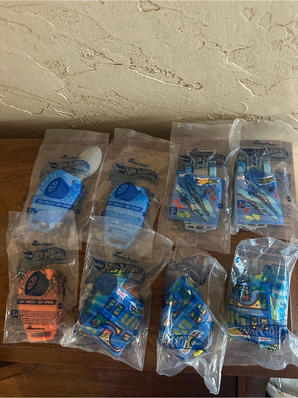 8 Sonic Wacky Pack Kids Meal Hot Wheels Toys: Key Spoon Fast Foodie Cars NWT